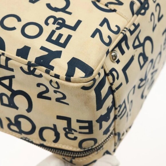 CHANEL Bysy line Tote Bag Canvas White CC Auth 141391 - Picture 4 of 16